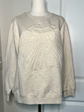 Disney The Lion King Broadway Musical Crewneck Sweatshirt Beige Embossed Lion L